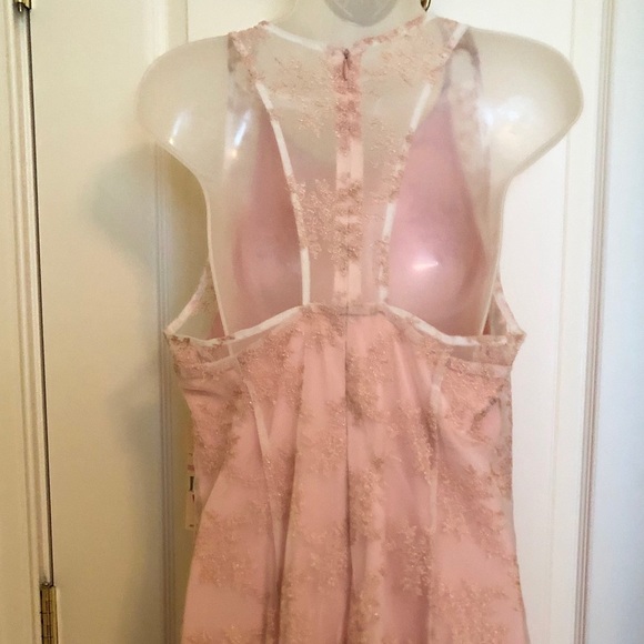 Nanette Lepore Peachy Pink Dress Lace Shimmer - Picture 6 of 8